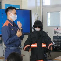 3年生消防署の方の講話