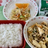 麻婆豆腐丼と中華サラダ