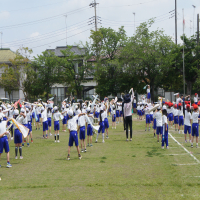 運動会の開閉会式の全体練習をしました。