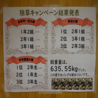 緑化委員会　除草キャンペーン　最終結果