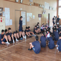 第三学年、体育祭結団式の様子です。